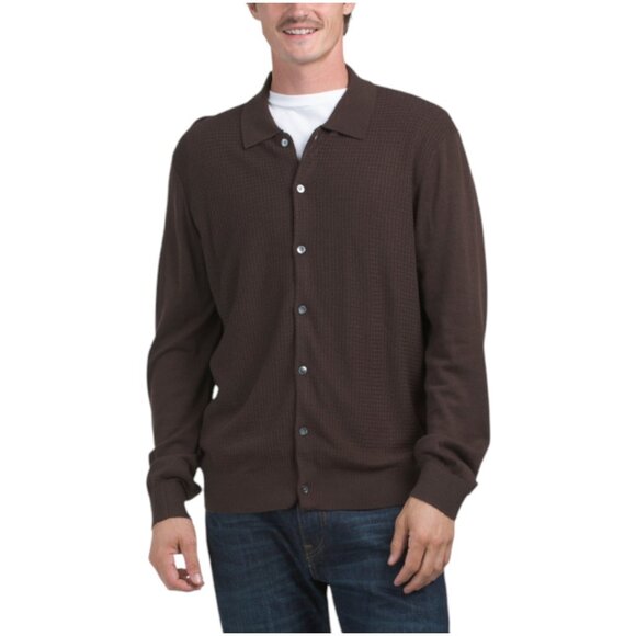 ELIE TAHARI Full Button Collared Sweater - Picture 1 of 3